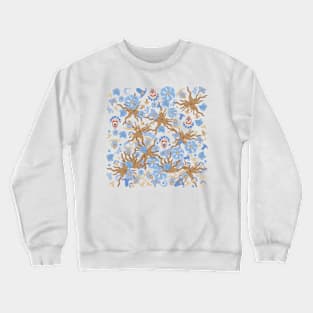 Abstract blue flower pattern Crewneck Sweatshirt